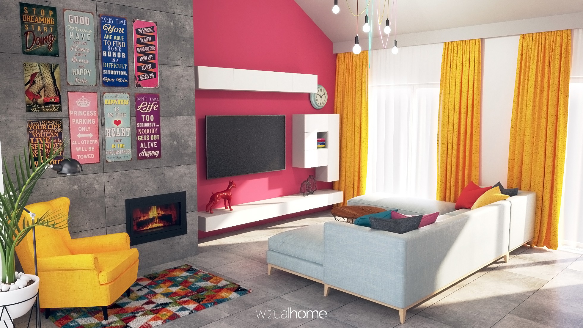 Styl Retro - projekt salonu w Wodzisławiu Śląskim Styl Retro - projekt salonu w Wodzisławiu Śląskim